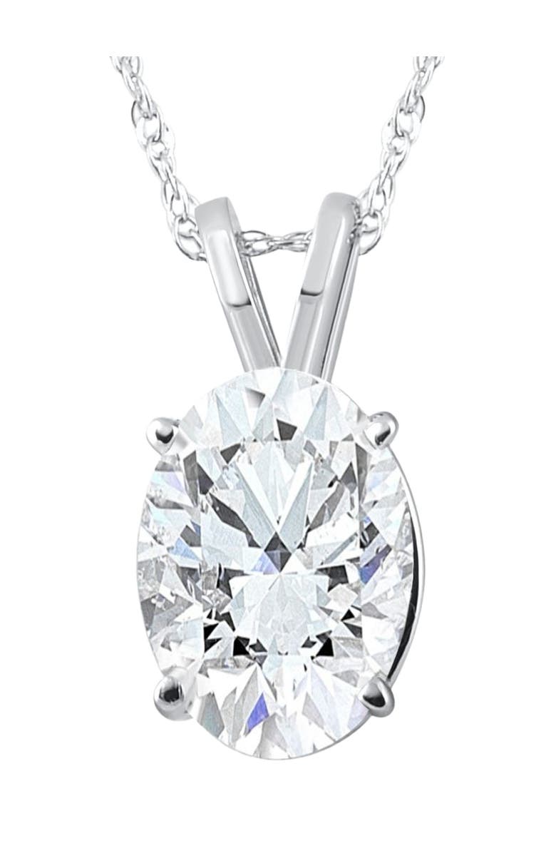 Bliss Diamond Certified 3Ct Oval Diamond Solitaire Certified Lab Grown Diamond Pendant Necklace, Main, color,