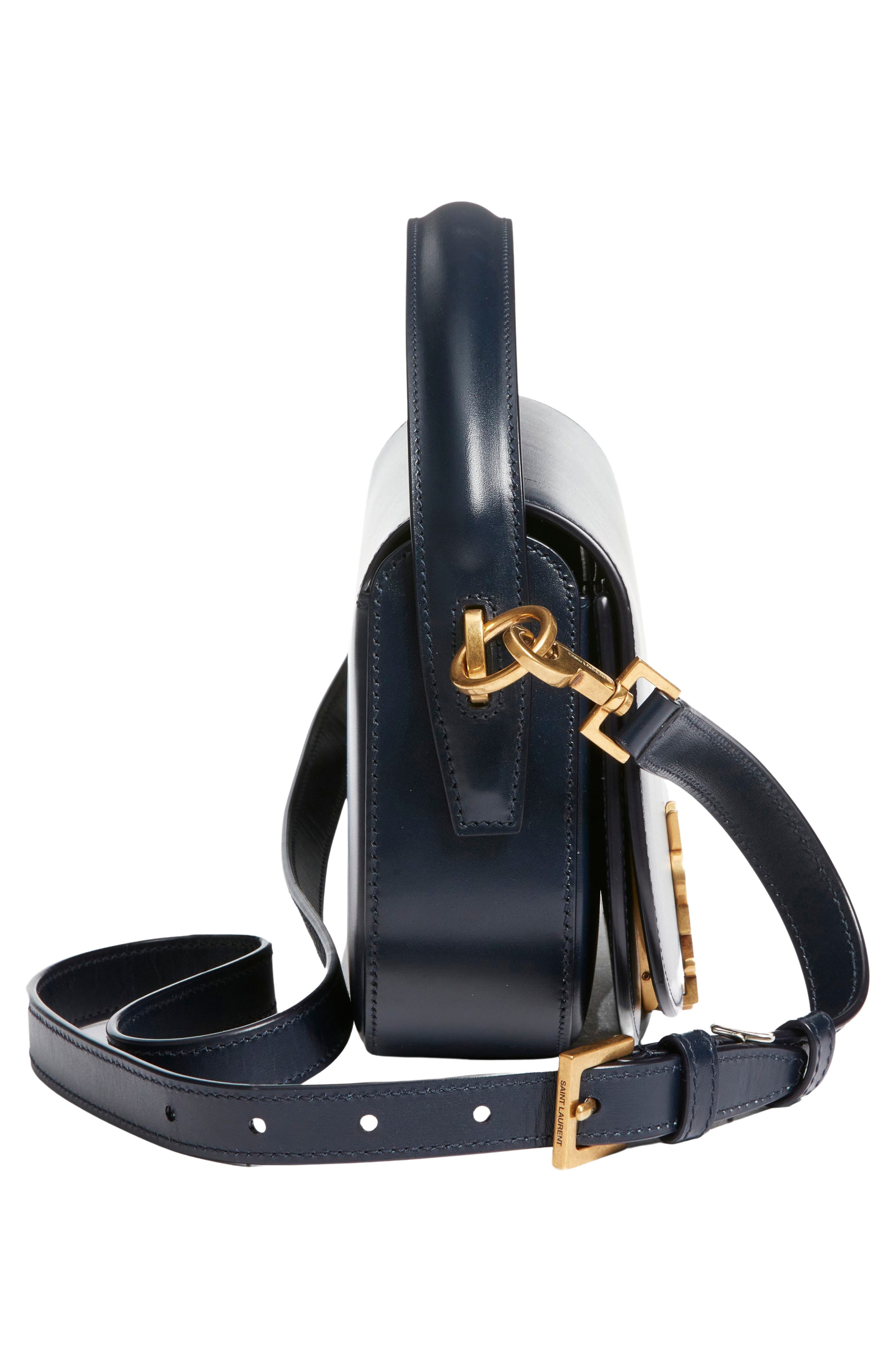 Saint Laurent Voltaire Leather Crossbody Bag, Alternate, color, Deep Blue