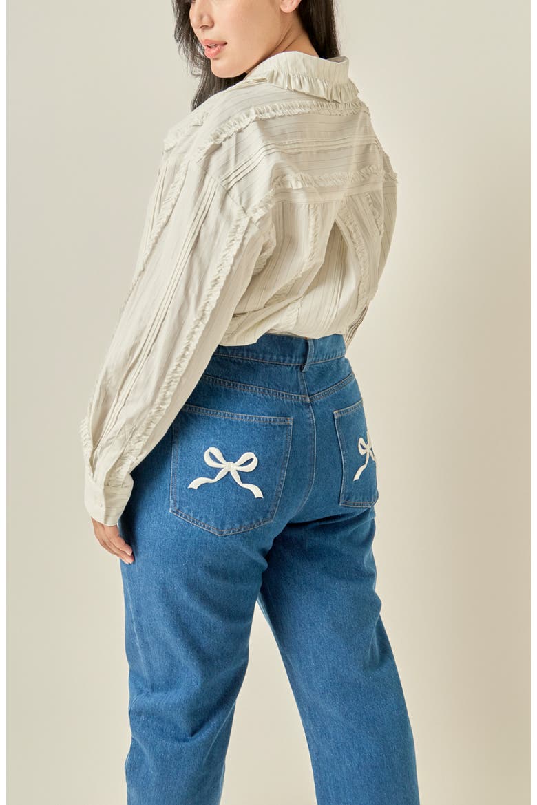 Pintucked and Ruffled Detail Shirt, Alternate, color, WHITE