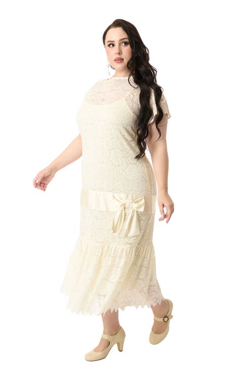 Plus Size 1920s Flutter Sleeve Flapper