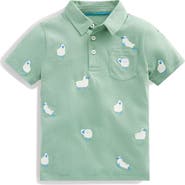 Mini Boden Kids' Embroidered Cotton Slub Polo