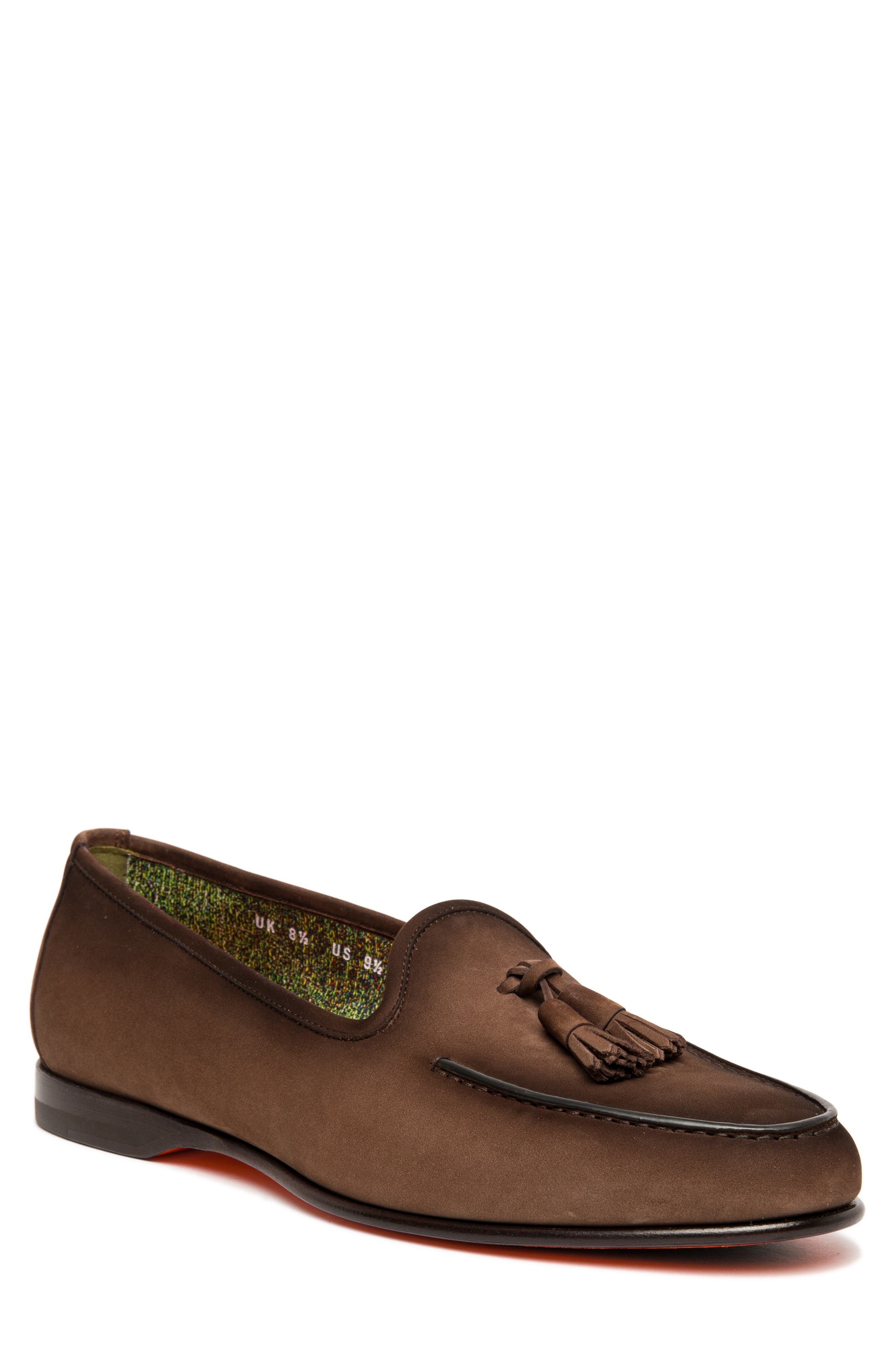 Santoni Andrea Tassel Loafer, Main, color, Brown