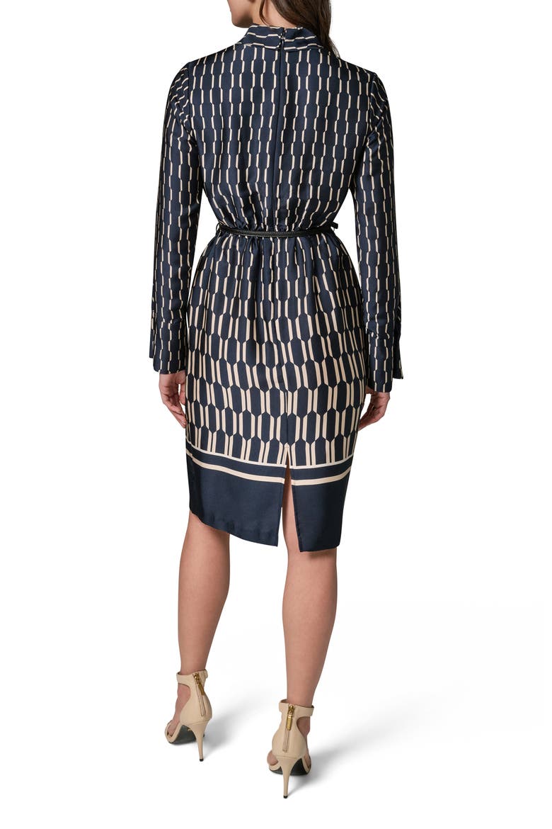 Long Sleeve Geometric Print Dress, Alternate, color, NIGHT SKY/ CAFE