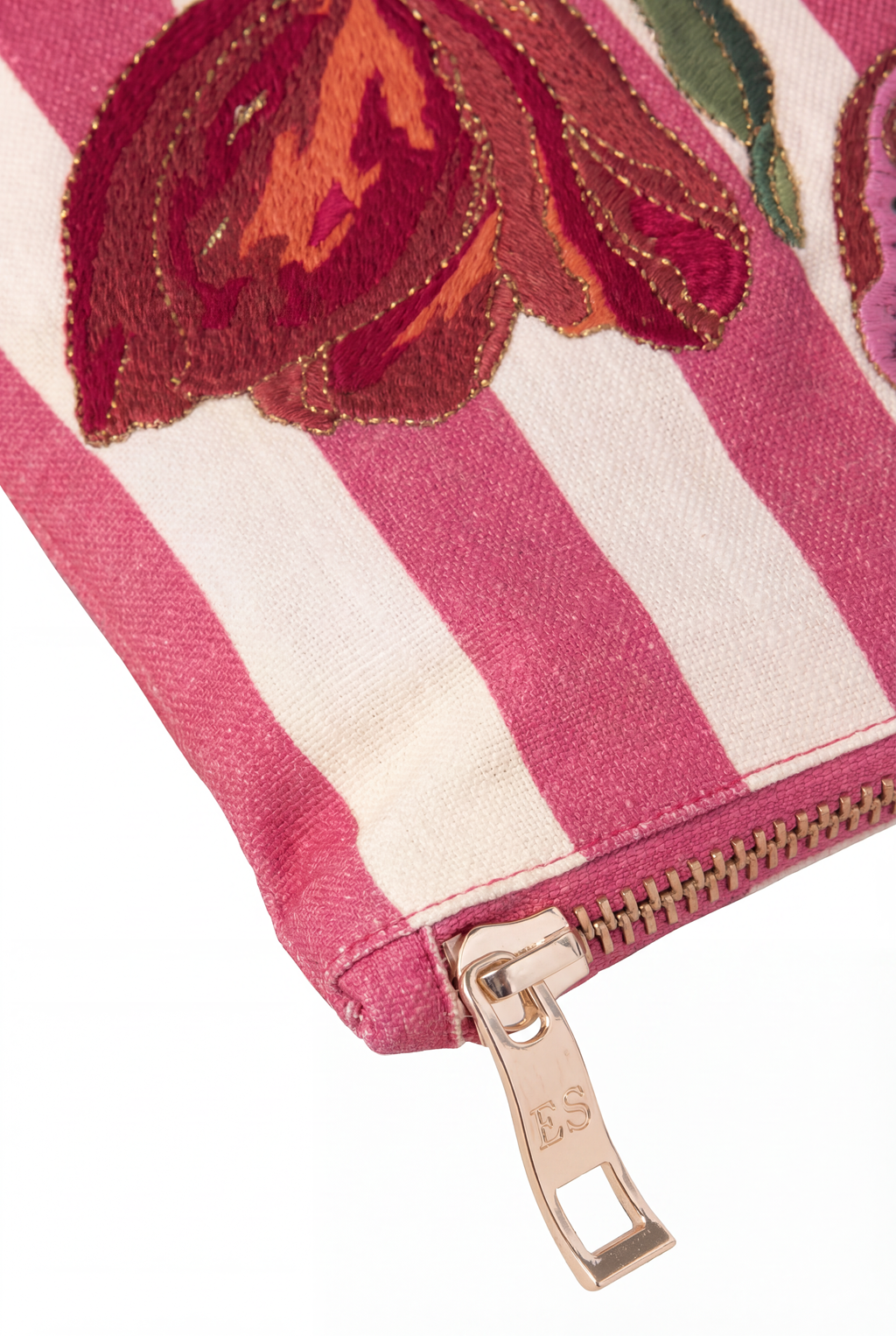 Elizabeth Scarlett Tulip Stripe Cotton Everyday Pouch, Alternate, color, Pink