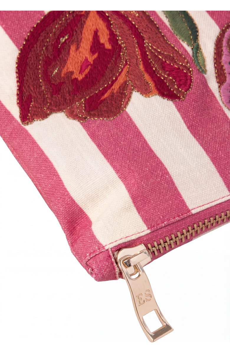 Elizabeth Scarlett Tulip Stripe Cotton Everyday Pouch, Alternate, color, Pink