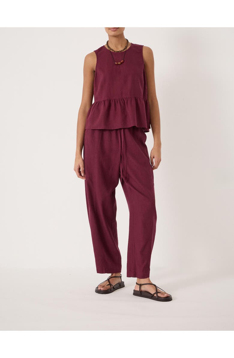 Hush Tovi Linen Blend Barrel Leg Pants, Alternate, color, Maroon Red