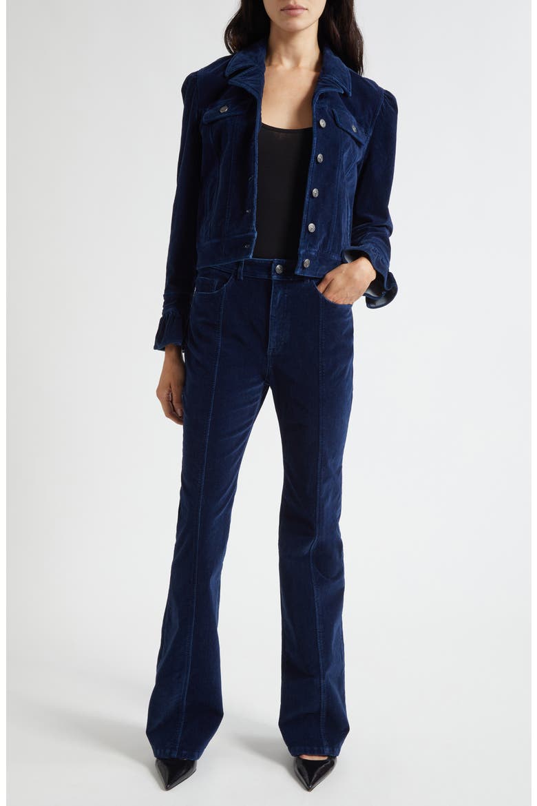 Deryn Crop Velvet Jacket, Alternate, color, ANNECY