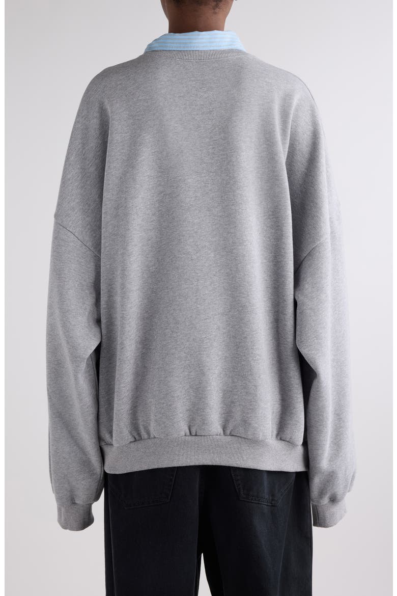 Shirt Collar Graphic Sweatshirt, Alternate, color, 1300 HEATHER GREY