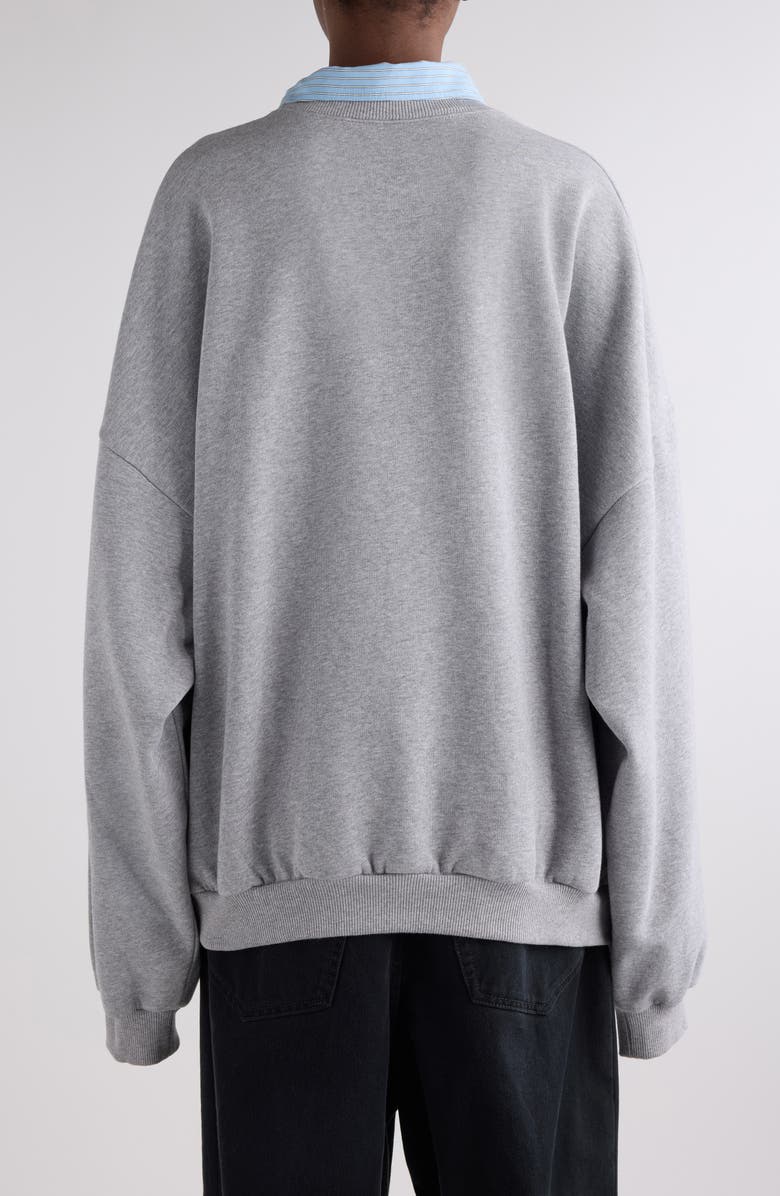 Balenciaga Shirt Collar Graphic Sweatshirt, Alternate, color, 1300 Heather Grey