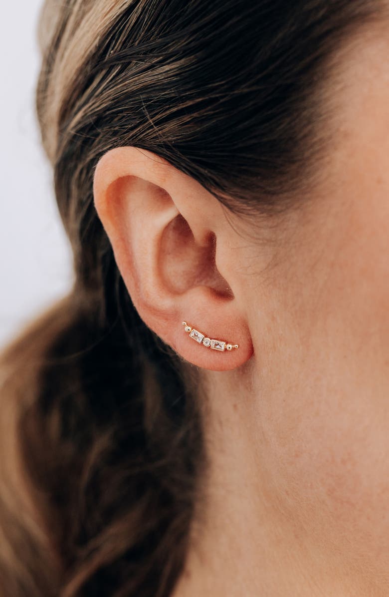 Anzie Cleo Single Diamond Ear Crawler, Alternate, color, White Gold