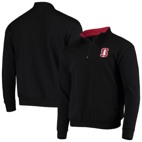 Men's Colosseum Black Stanford Cardinal Tortugas Logo Quarter-Zip Jacket