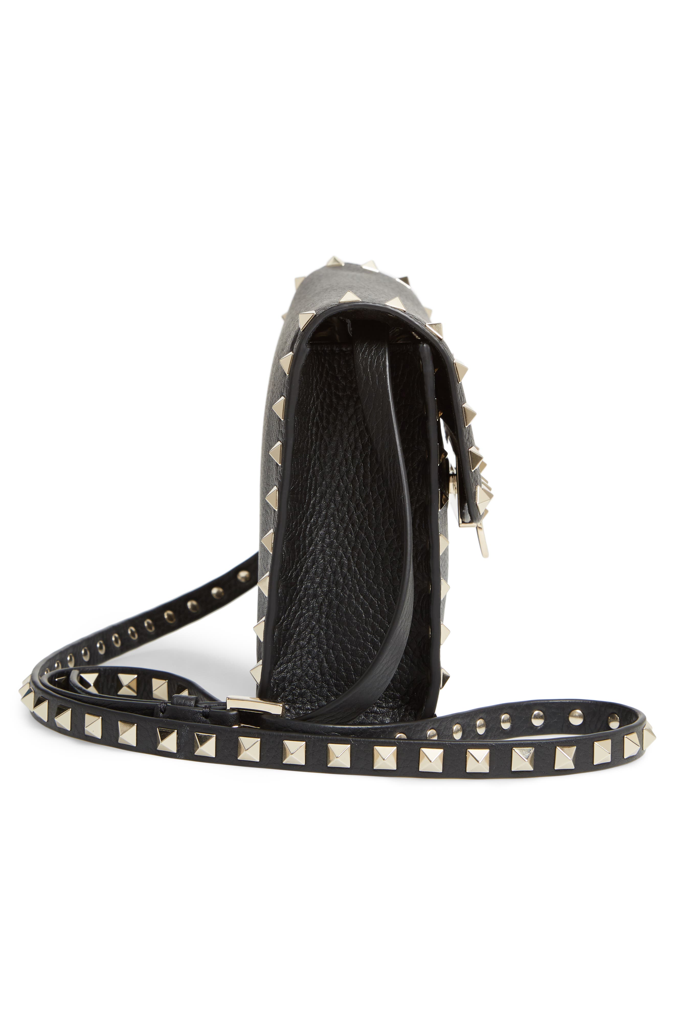 Valentino Garavani Medium Rockstud Leather Shoulder Bag, Alternate, color, 