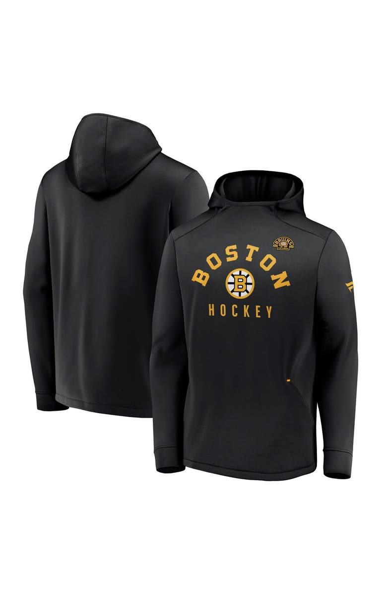 FANATICS Men's Fanatics Branded Black Boston Bruins Centennial Lockup Authentic Pro Pullover Hoodie, Main, color, 