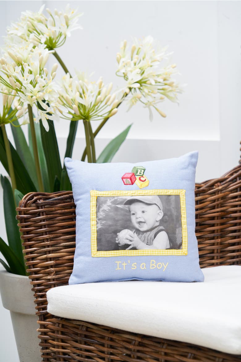 "It's A Boy" Mini Accent Pillow 10" x 10", Alternate, color, Blue
