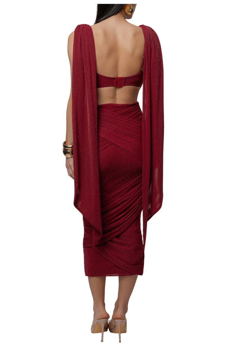 JLUXLABEL Divine Drape Skirt Set, Alternate, color, Red
