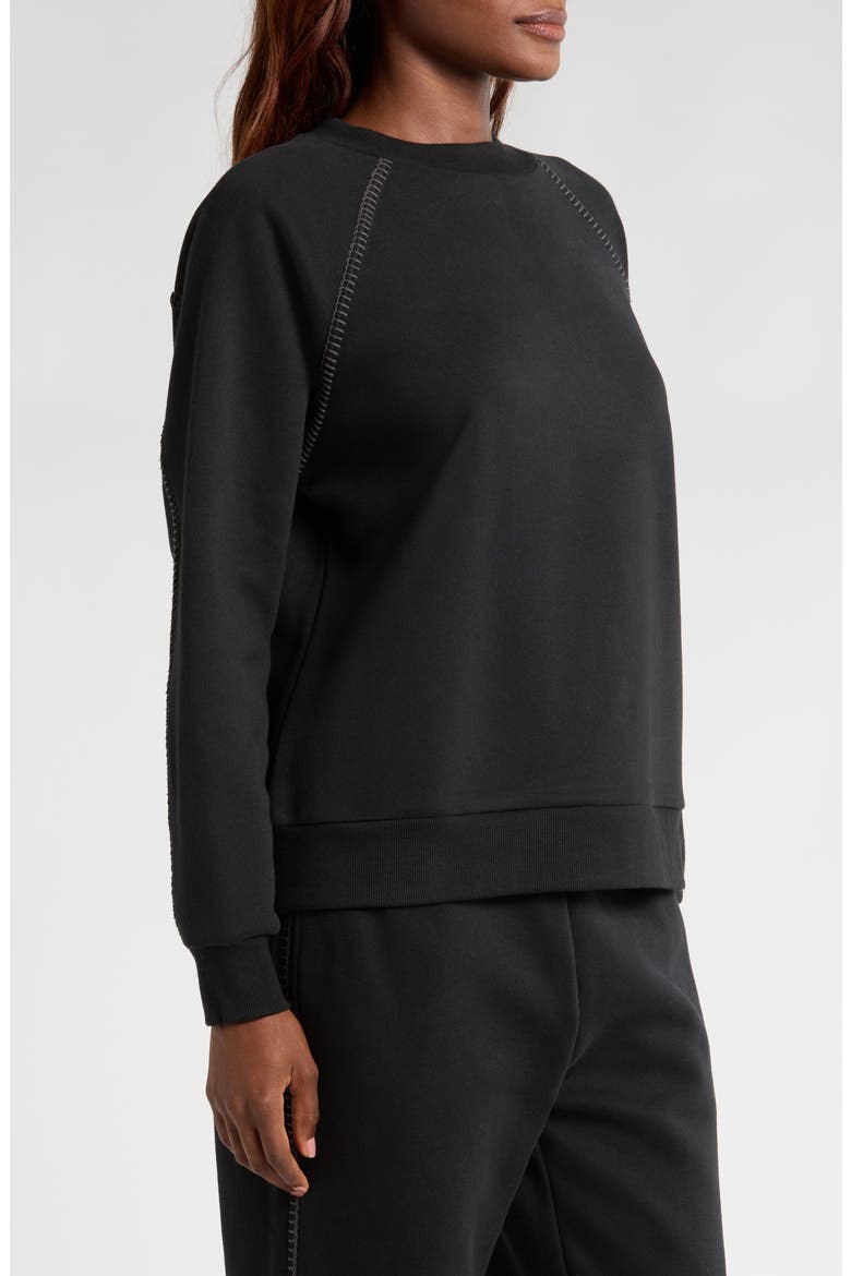 Classic Cotton Blend Sweatshirt, Alternate, color, BLK