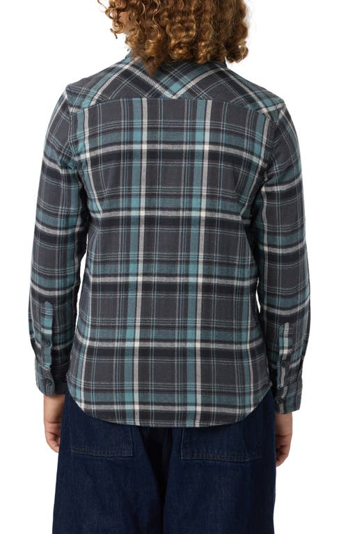 O'neill Kids' Redmond Plaid Flannel Button-up Shirt In Gray