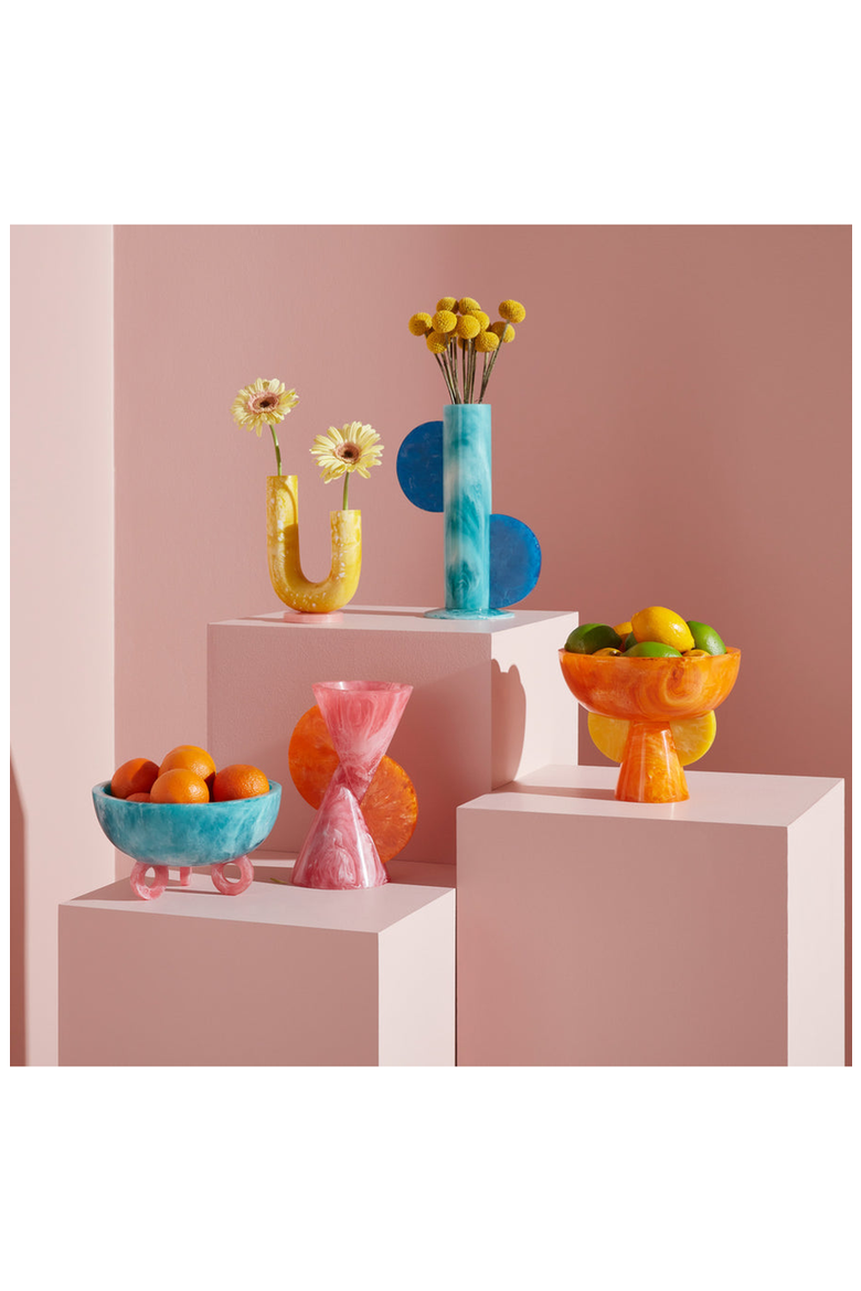 Mustique Double Tube Vase, Alternate, color, Yellow / Pink
