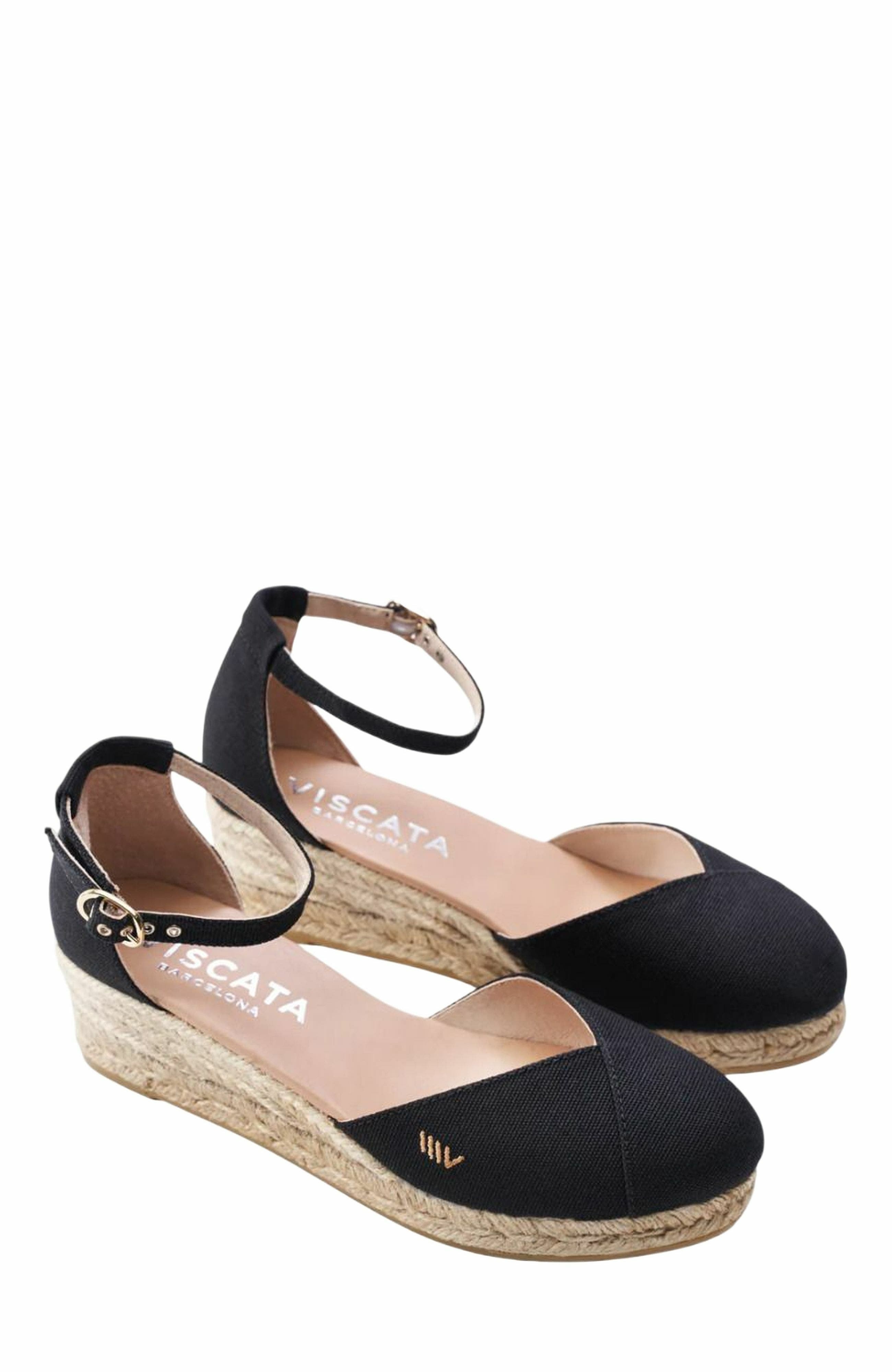 VISCATA Formiga Canvas Espadrille Wedges, Alternate, color, Black