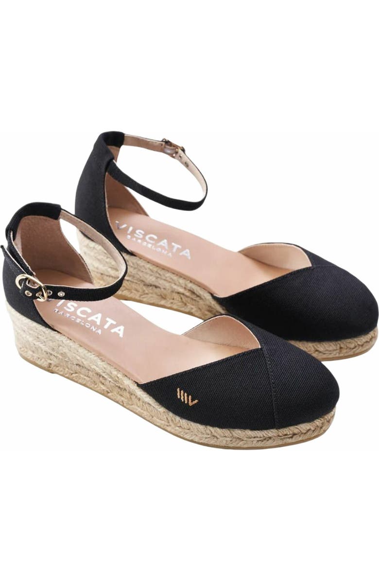 VISCATA Formiga Canvas Espadrille Wedges, Alternate, color, Black