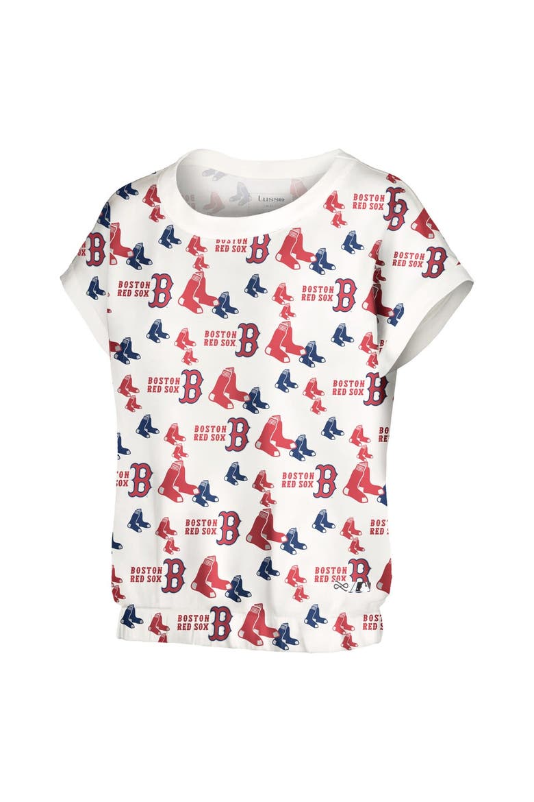 Women's Lusso  White Boston Red Sox Madge Dolman Tri-Blend T-Shirt, Alternate, color, White