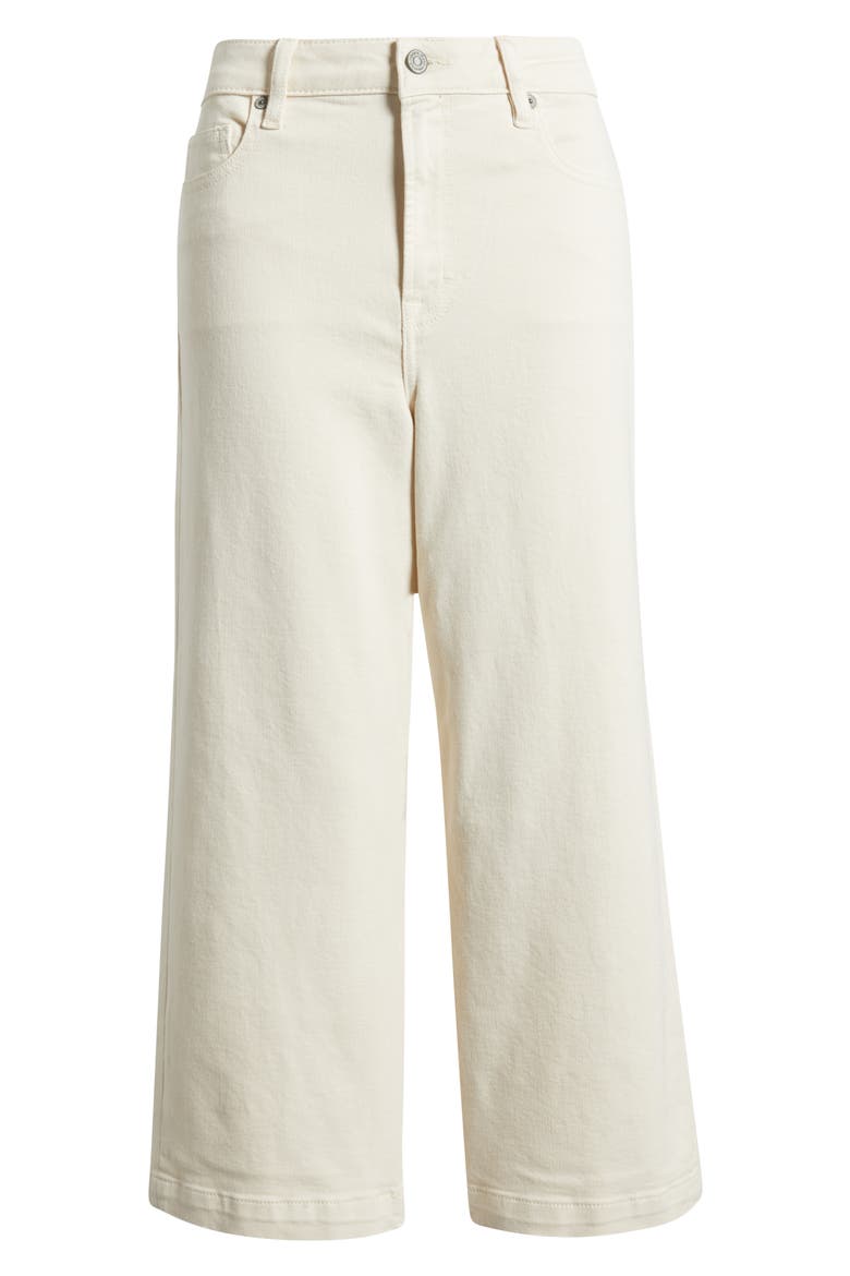 High Waist Crop Wide Leg Jeans, Alternate, color, CREAM