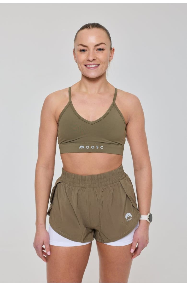 OOSC Elite 2 in 1 Running Shorts - Khaki, Alternate, color, Khaki