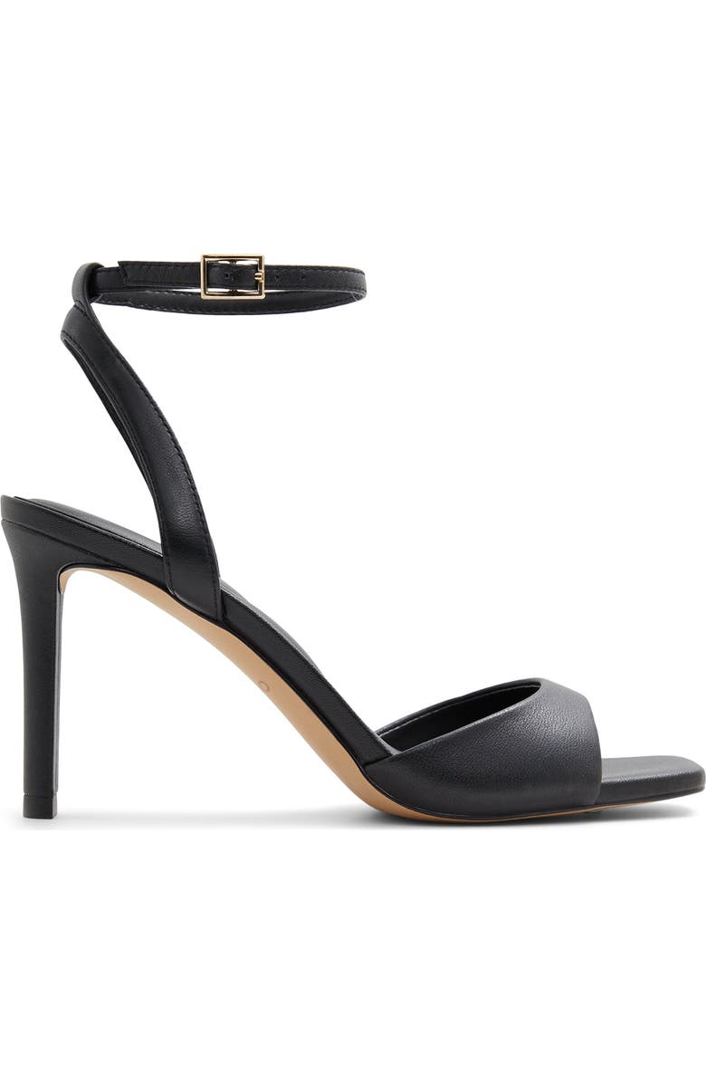 ALDO Sake Ankle Strap Sandal, Alternate, color, Black