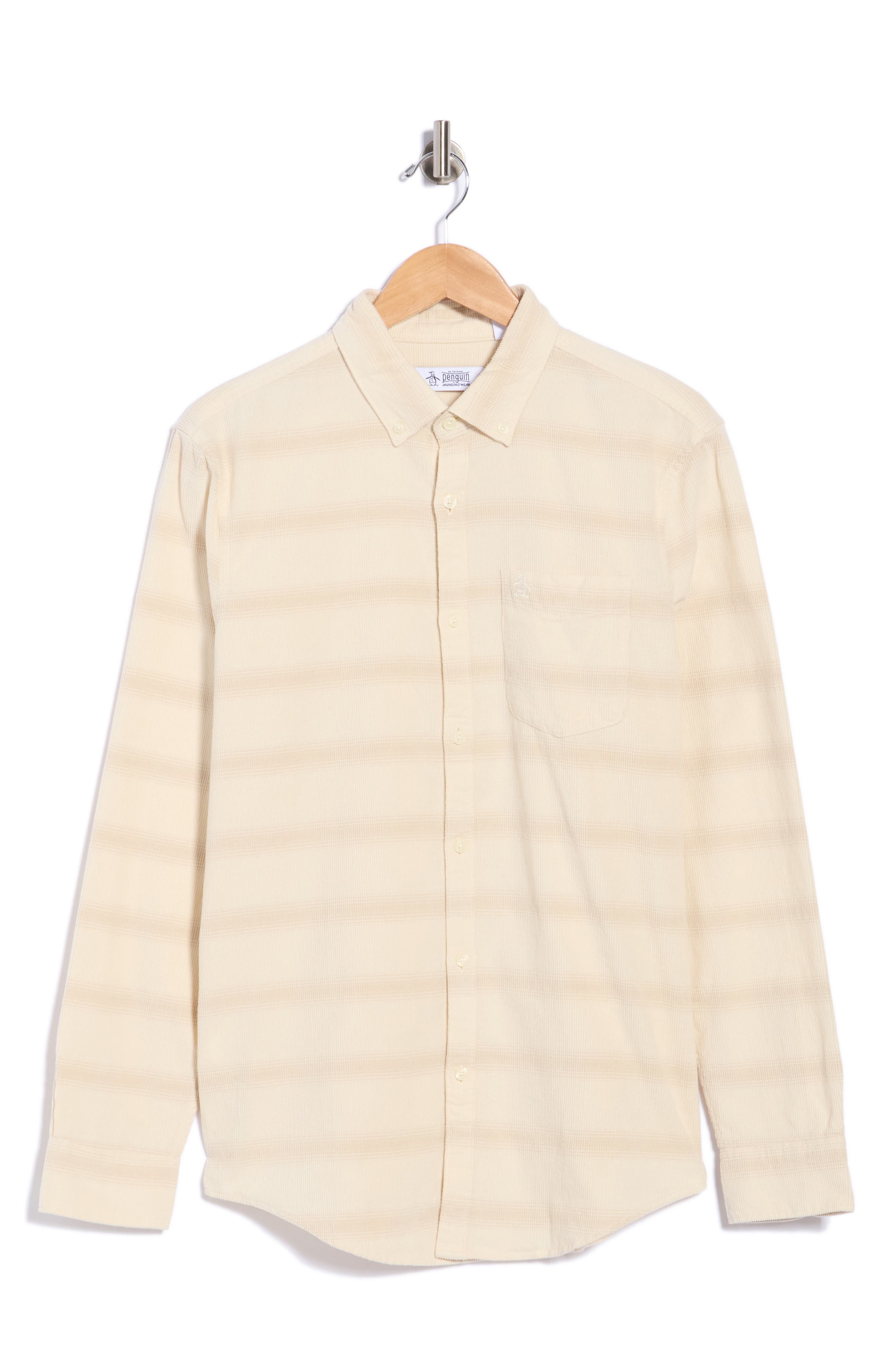 Long Sleeve Striped Corduroy Shirt