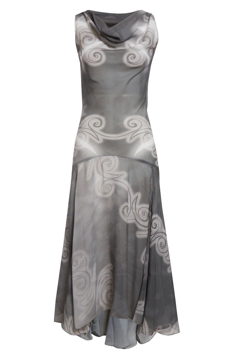 Paolina Russo Sleeveless Bias Cut Chiffon Maxi Dress, Alternate, color, Grey