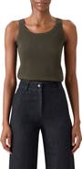 Akris punto Scoop Neck Cotton Sweater Tank