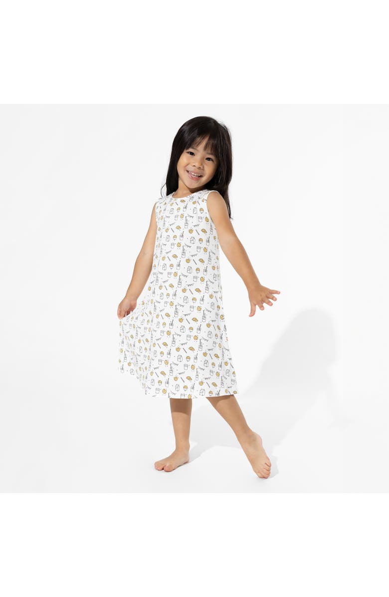 Bellabu Bear Kids' Milk & Cookies White Sleeveless Dress, Alternate, color, Milk & Cookies