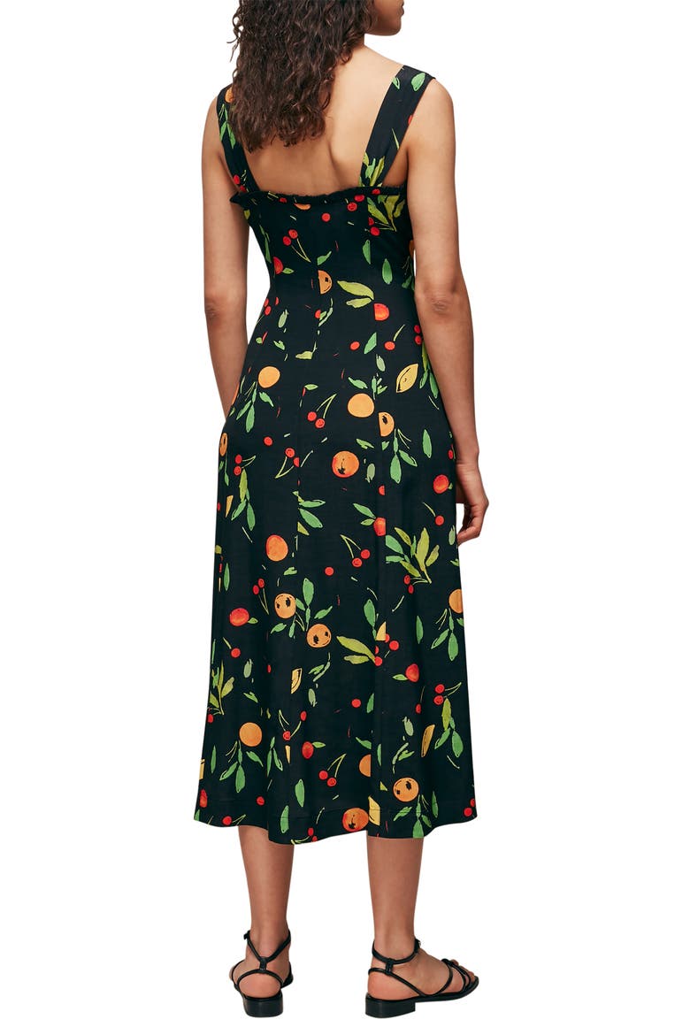 Fruit Print Sleeveless Midi Dress, Alternate, color, MULTI