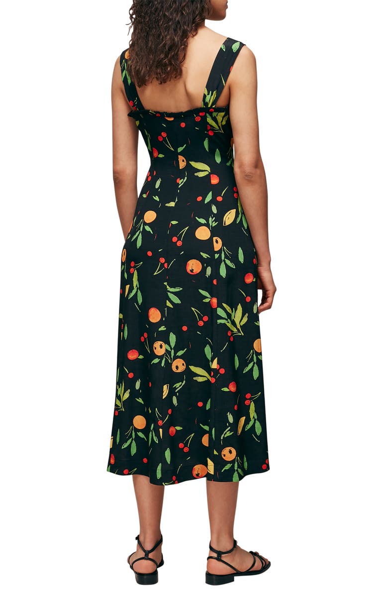 Whistles Fruit Print Sleeveless Midi Dress, Alternate, color, 