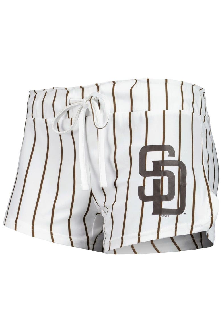 Women's Concepts Sport White San Diego Padres Reel Pinstripe Tank Top & Shorts Sleep Set, Alternate, color, White