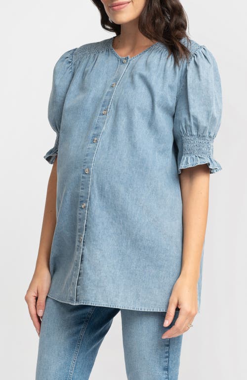 SERAPHINE SERAPHINE CHAMBRAY BUTTON-UP MATERNITY SHIRT 