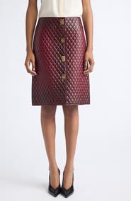 FERRAGAMO Plongé Nappa Leather Skirt