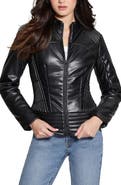 GUESS Lea Corset Faux Leather Jacket