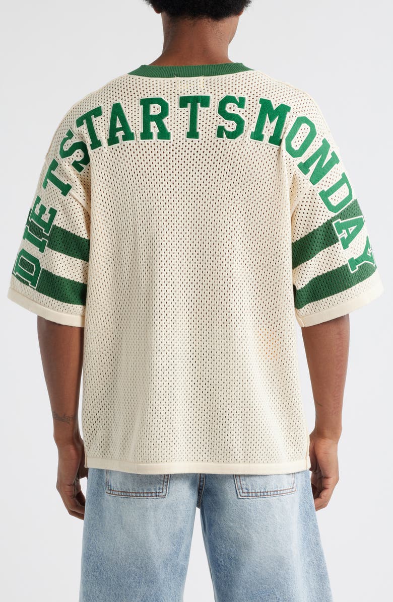 DIET STARTS MONDAY Knit Mesh Jersey, Alternate, color, Cream/ Green