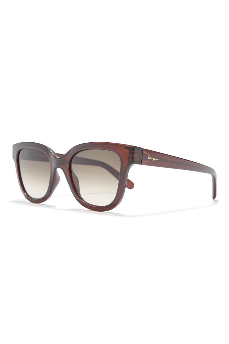 52mm Rectangle Sunglasses, Alternate, color, DARK CRYSTAL BROWN