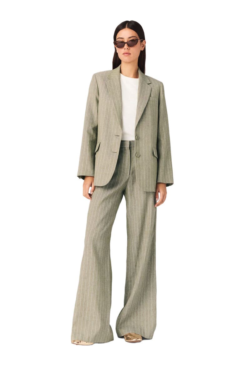 Linen-blend suit trousers, Alternate, color, Khaki
