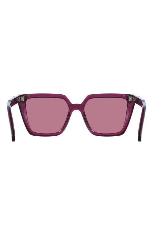 Ferragamo 54mm Modified Rectangular Sunglasses In Transparent Burgundy