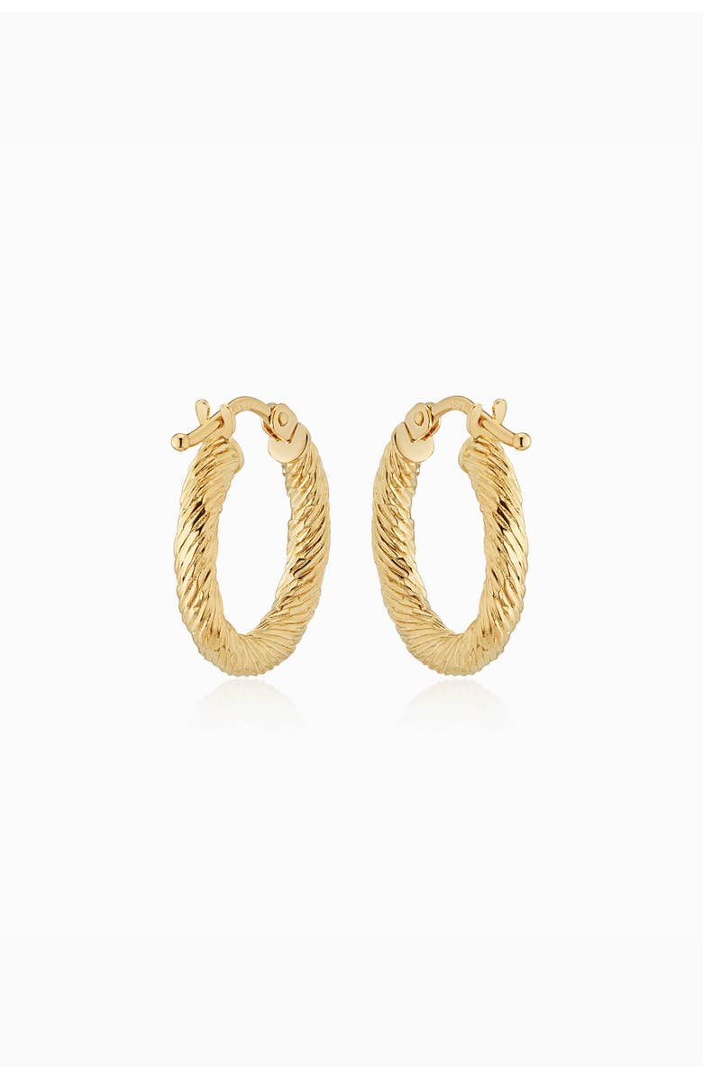 Oradina 18K Yellow Gold Twist of Fate Hoops, Main, color, 