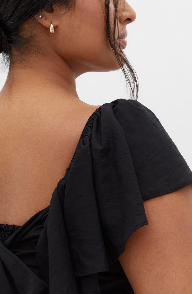 City Chic Alisa TIe Front Dress, Alternate, color, Black