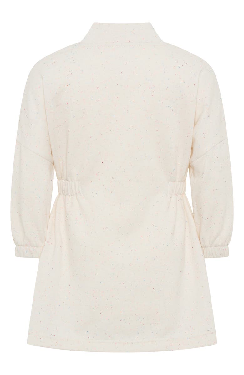 TINY TRIBE Kids' Half Zip Long Sleeve Sweatshirt Dress, Alternate, color, Ecru