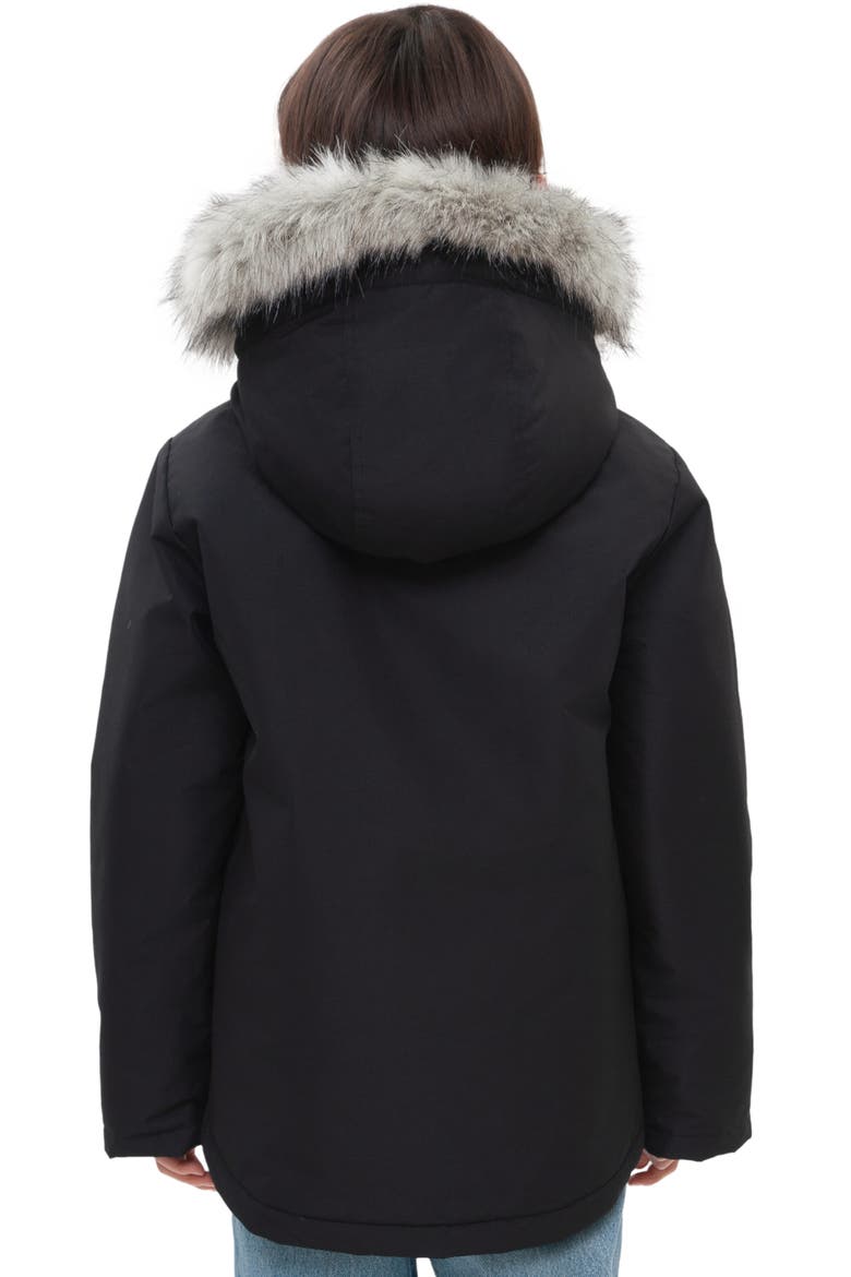 Kids' Parka Coat with Detachable Trim, Alternate, color, Black