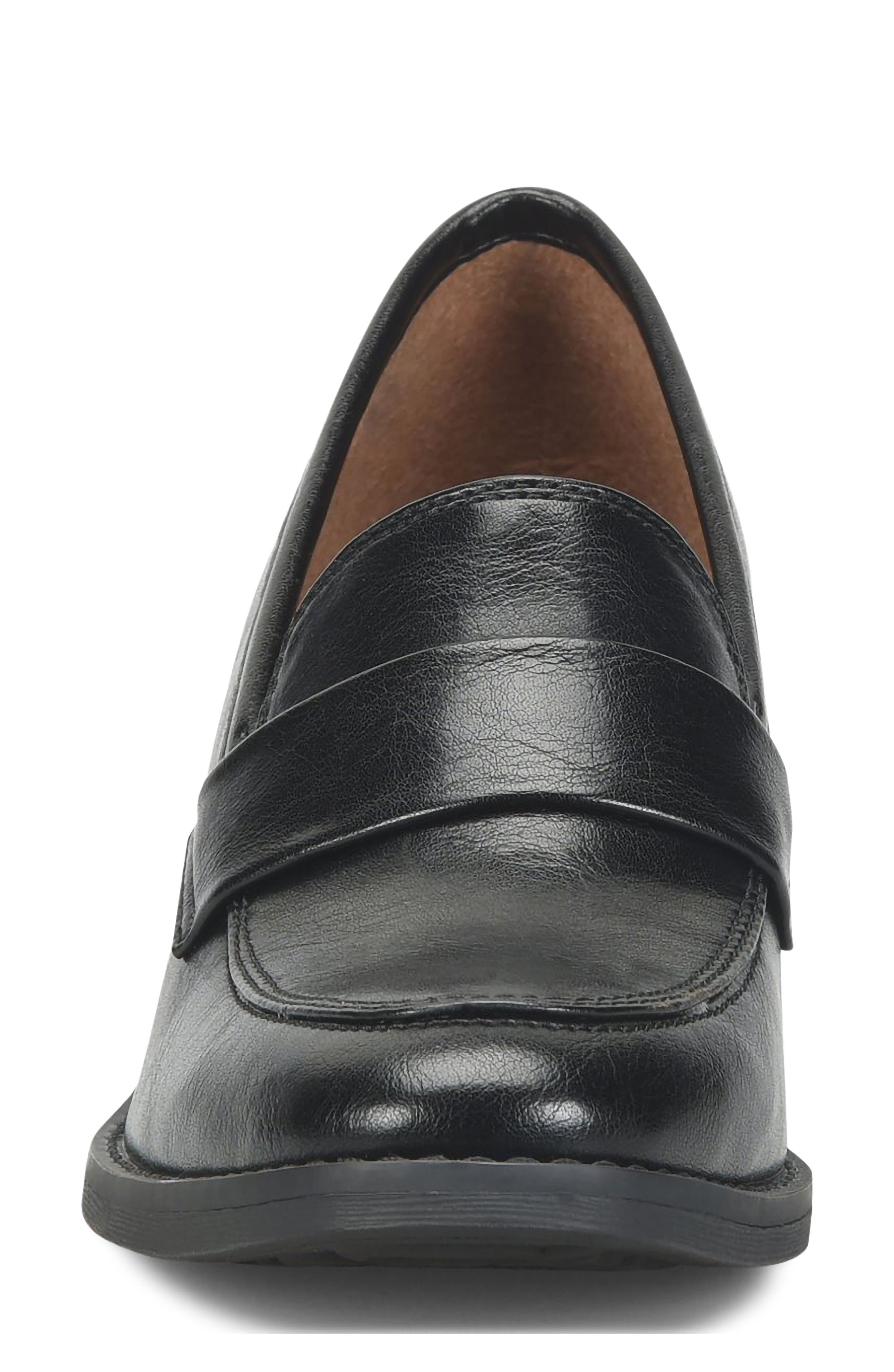 Harrietta Block Heel Loafer, Alternate, color, BLACK