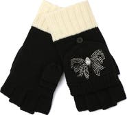 Kurt Geiger London Eagle Head Crystal Embellished Convertible Mittens