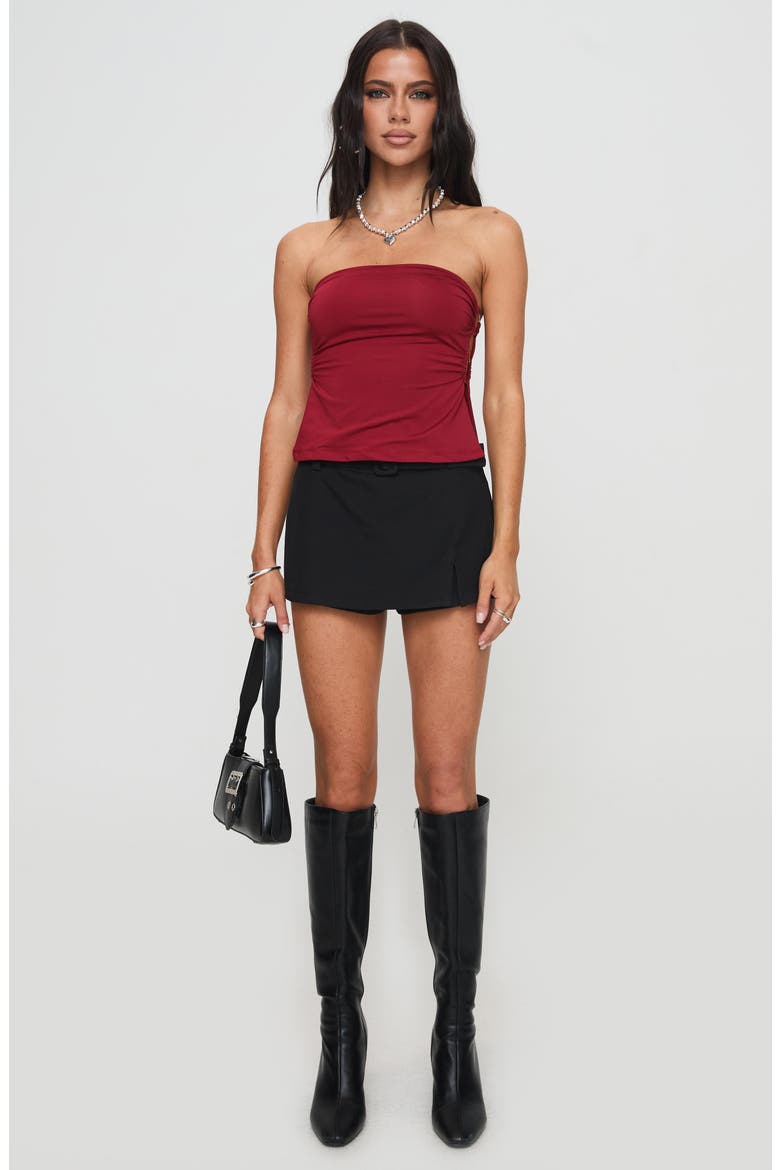 Round the World Strapless Tube Top, Alternate, color, BURGUNDY