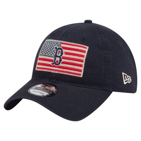 Men's New Era Navy Boston Red Sox Americana Flag 9TWENTY Adjustable Hat